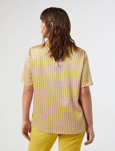 Blusa in twill stampato, oro - N.O.W. MARINA RINALDI