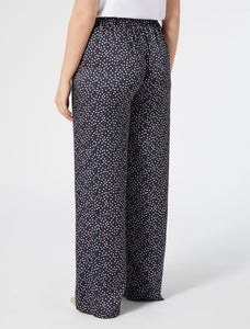 PANTALONI A PALAZZO IN TWILL - BLU NOTTE - N.O.W. MARINA RINALDI