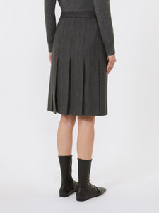 Gonna a pieghe in flanella - MAX MARA STUDIO