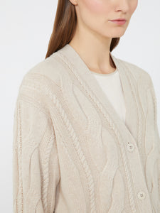 Cardigan in lana e cachemire a trecce - MAX MARA STUDIO