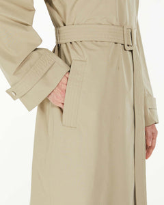 Trench midi impermeabile con cappuccio, beige - MM Max Mara