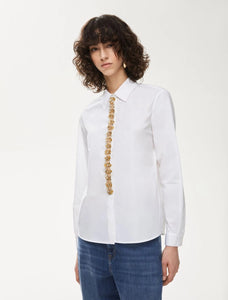Camicia con ricami gioiello, bianco - iBlues