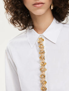 Camicia con ricami gioiello, bianco - iBlues