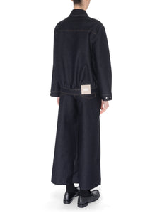 Pantalone Fausto in cotone effetto denim blu - MM Max Mara