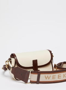 BORSA A TRACOLLA IN COTONE E PELLE - WEEKEND MAX MARA