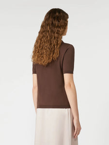 T-SHIRT POLO IN SETA E COTONE - CIOCCOLATO - WEEKEND MAX MARA