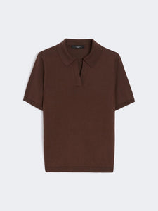T-SHIRT POLO IN SETA E COTONE - CIOCCOLATO - WEEKEND MAX MARA