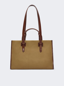 SHOPPING BAG IN COTONE E PELLE - WEEKEND MAX MARA