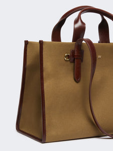 SHOPPING BAG IN COTONE E PELLE - WEEKEND MAX MARA