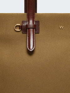 SHOPPING BAG IN COTONE E PELLE - WEEKEND MAX MARA