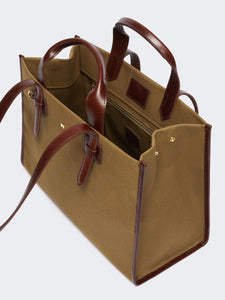 SHOPPING BAG IN COTONE E PELLE - WEEKEND MAX MARA