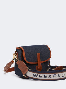 BORSA A TRACOLLA IN DENIM E PELLE - WEEKEND MAX MARA