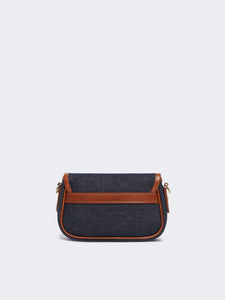 BORSA A TRACOLLA PICCOLA IN DENIM E PELLE - WEEKEND MAX MARA