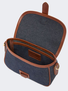 BORSA A TRACOLLA PICCOLA IN DENIM E PELLE - WEEKEND MAX MARA