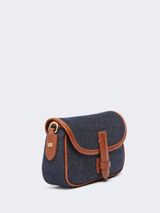 BORSA A TRACOLLA PICCOLA IN DENIM E PELLE - WEEKEND MAX MARA