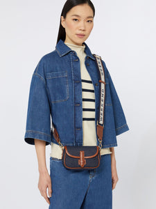 BORSA A TRACOLLA PICCOLA IN DENIM E PELLE - WEEKEND MAX MARA