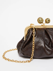 PASTICCINO BAG MEDIA IN PELLE LISCIA - MARRONE SCURO