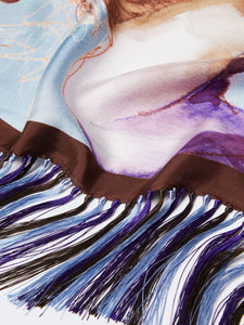 FOULARD IN SETA STAMPATA CON FRANGE - BIANCO AVORIO - WEEKEND MAX MARA