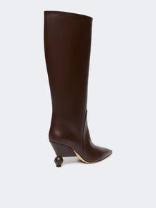 Stivale in pelle lucida, marrone scuro - WEEKEND MAX MARA