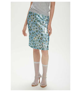 Gonna con paillettes e stampa animalier - Jei'S