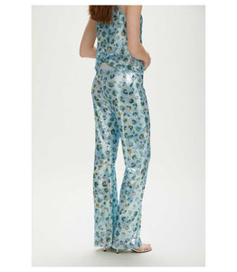 Pantaloni con paillettes e stampa animalier - Jei'S