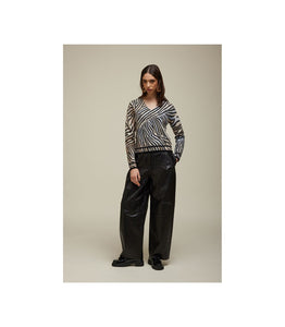 PULL SCOLLO V OVER CORTO STAMPA ZEBRA - JEi'S