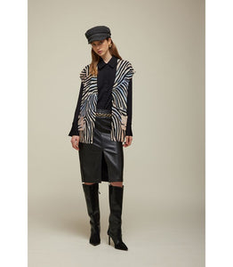 GILET SCOLLO V PATTERN ZEBRA - JEi'S