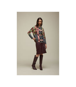 PULL SCOLLO BARCA OVER FANTASIA PIED DE POULE DOUBLE USE - Jei'S