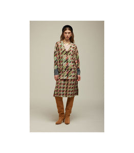 CARDIGAN OVER CON MOTIVI PIED DE POULE DOUBLE USE - JEi'S