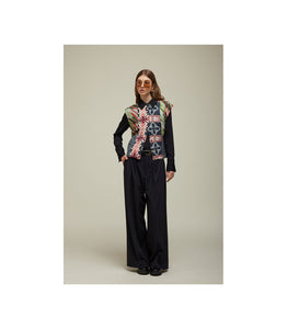 GILET TRICOT CON STAMPA PIED DE POULE DOUBLE USE - JEi'S