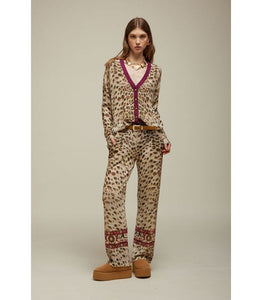 CARDIGAN SCOLLO V STAMPA ANIMALIER - JEi'S