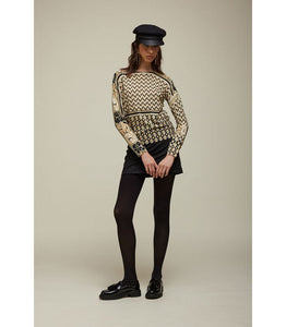 PULL GIROCOLLO PATTERN CRAVATTERIA DOUBLE USE - JEi'S