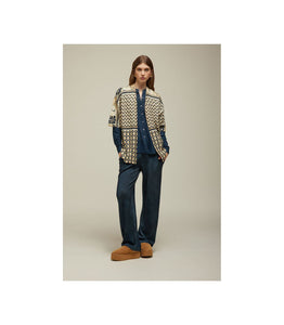CARDIGAN A MANICA CORTA STAMPA CRAVATTERIA - JEi'S