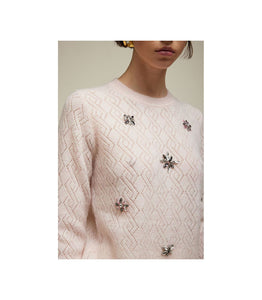 PULL GIROCOLLO TRAFORATO CON APPLICAZIONI DI STRASS - JEi'S