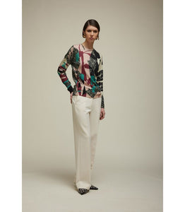 MAGLIA GIROCOLLO CON STAMPA LACE DOUBLE USE - JEi'S