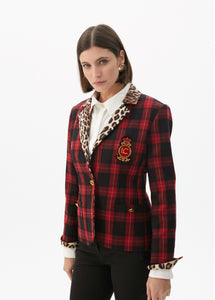 BLAZER STAMPATO TARTAN E ANIMALIER - LOLA CASADEMUNT
