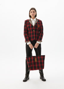 BLAZER STAMPATO TARTAN E ANIMALIER - LOLA CASADEMUNT