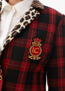 BLAZER STAMPATO TARTAN E ANIMALIER - LOLA CASADEMUNT