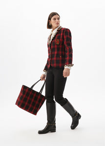 BLAZER STAMPATO TARTAN E ANIMALIER - LOLA CASADEMUNT