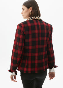 BLAZER STAMPATO TARTAN E ANIMALIER - LOLA CASADEMUNT