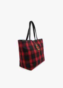 BORSA SHOPPER A QUADRI CON STEMMA - LOLA CASADEMUNT
