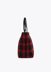 BORSA SHOPPER A QUADRI CON STEMMA - LOLA CASADEMUNT