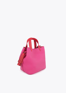 Borsa bicolore con nappa - Lola Casademunt