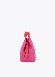 Borsa bicolore con nappa - Lola Casademunt