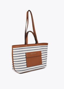 Shopper righe ed effetto pelle - Lola Casademunt