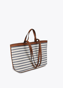 Shopper righe ed effetto pelle - Lola Casademunt