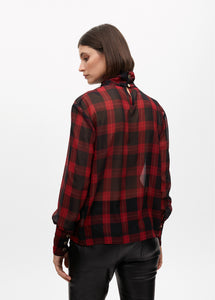 CAMICIA CON FIOCCO STAMPA ANIMALIER E TARTAN - LOLA CASADEMUNT