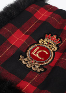 SCIARPA REVERSIBILE TARTAN ED EFFETTO PELLICCIA - LOLA CASADEMUNT