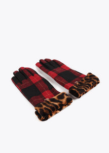 GUANTI COMBINATI TARTAN E LEOPARDO - LOLA CASADEMUNT