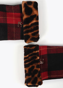 GUANTI COMBINATI TARTAN E LEOPARDO - LOLA CASADEMUNT